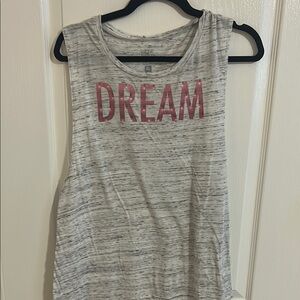 Heather Gray Tank Top with Pink 'Dream' Print